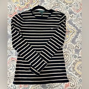 Lauren Ralph Lauren green label black and gold stripped sweater